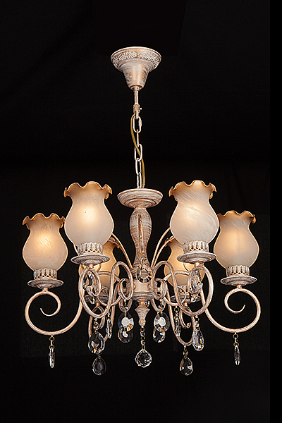 Подвесная люстра Люсси 60009/6 белый с золотом