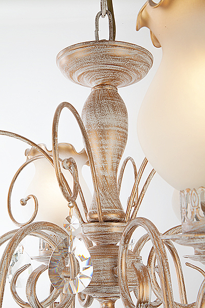 Подвесная люстра Люсси 60009/6 белый с золотом