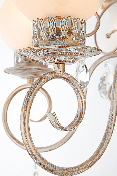 Подвесная люстра Люсси 60009/6 белый с золотом