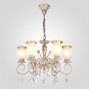 Подвесная люстра Люсси 60009/6 белый с золотом