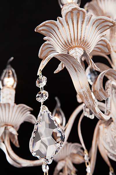 Подвесная люстра 10006 10006/6 белый с золотом/прозрачный хрусталь Strotskis