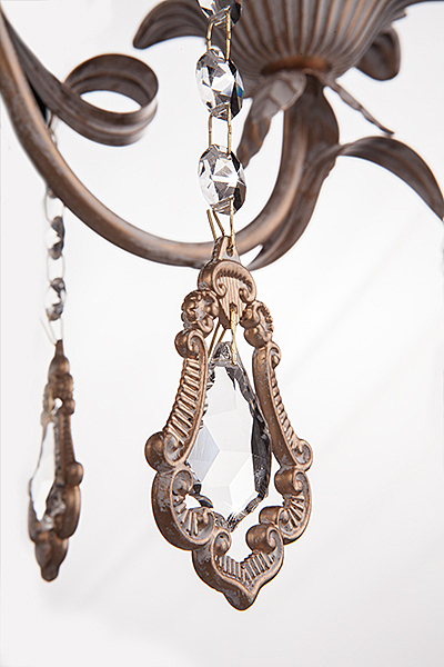 Подвесная люстра 10006 10006/6 белый с золотом/прозрачный хрусталь Strotskis