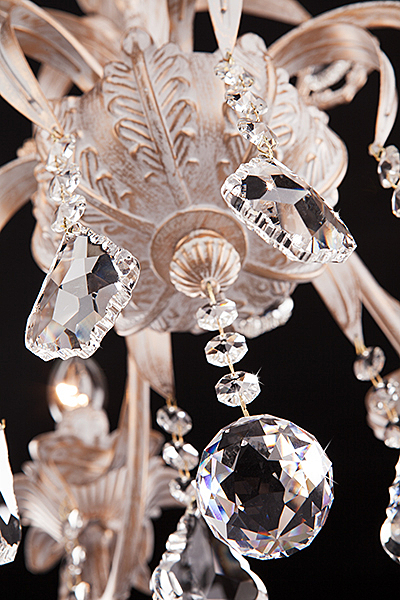 Подвесная люстра 10006 10006/6 белый с золотом/прозрачный хрусталь Strotskis