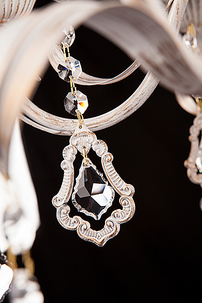 Подвесная люстра 10006 10006/6 белый с золотом/прозрачный хрусталь Strotskis