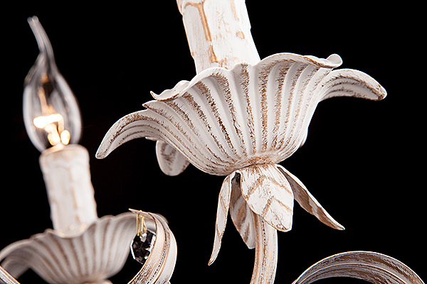 Подвесная люстра 10006 10006/6 белый с золотом/прозрачный хрусталь Strotskis