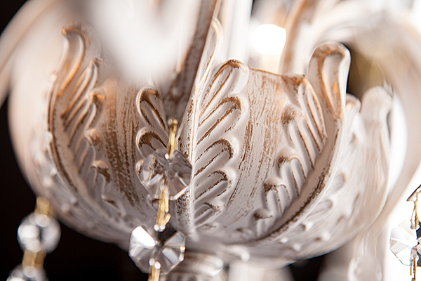 Подвесная люстра 10006 10006/6 белый с золотом/прозрачный хрусталь Strotskis