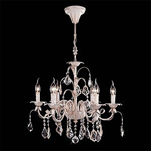 Подвесная люстра 10006 10006/6 белый с золотом/прозрачный хрусталь Strotskis