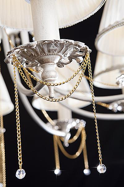 Подвесная люстра 3645 3645/8 белый с золотом/прозрачный хрусталь Strotskis