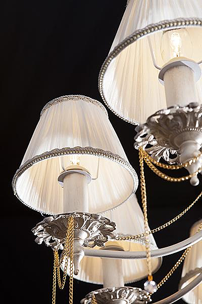 Подвесная люстра 3645 3645/8 белый с золотом/прозрачный хрусталь Strotskis