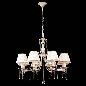 Подвесная люстра 3645 3645/8 белый с золотом/прозрачный хрусталь Strotskis