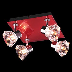 Светильник спот 25333 25333/4 хром/красный