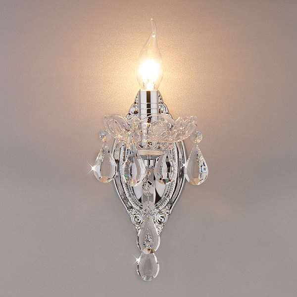 Настенное бра Brianna 3188/1 хром/прозрачный хрусталь Strotskis