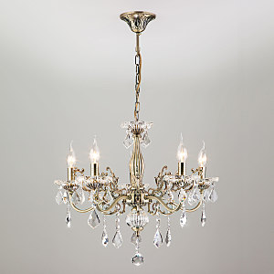 Подвесная люстра Elisha 3281/5 античная бронза/прозрачный хрусталь Strotskis