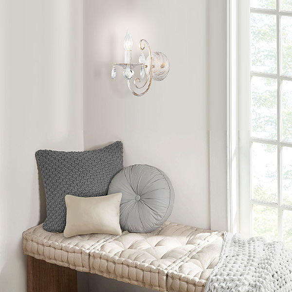 Настенное бра Alda 3305/1 белый с золотом/прозрачный хрусталь Strotskis