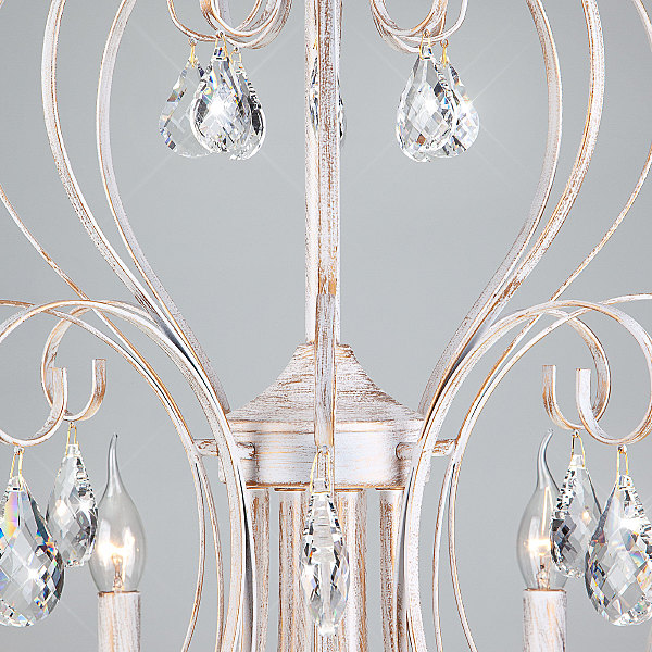 Подвесная люстра Alda 3305/8 белый с золотом/прозрачный хрусталь Strotskis