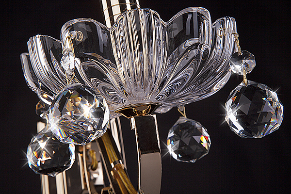 Настенное бра 3321 3321/1 золото/прозрачный хрусталь Strotskis