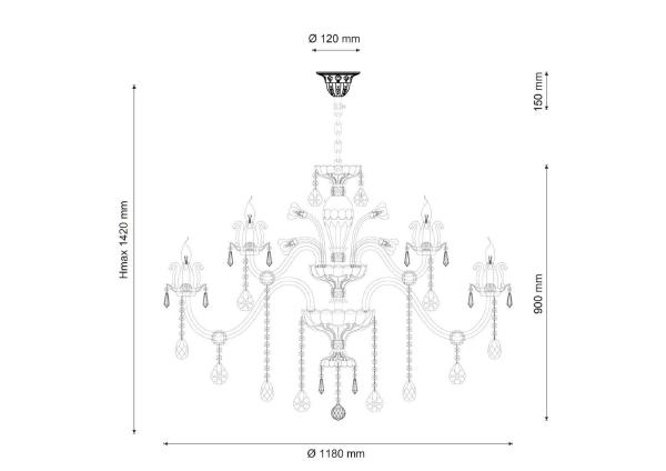 Подвесная люстра Ashanti Ashanti 1250.18 clear