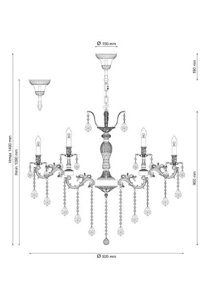 Подвесная люстра Barletta BARLETTA 122.12.6 antique