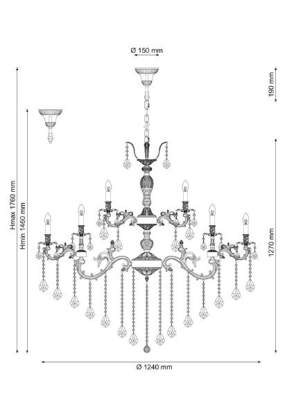 Подвесная люстра Barletta BARLETTA 122.16.8.6 antique