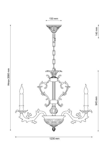 Подвесная люстра Firrnze FIRENZE 1780.30.3 antique gold