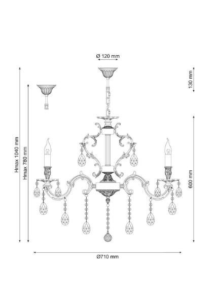 Подвесная люстра Barletta BARLETTA 1730.8 coffe gold
