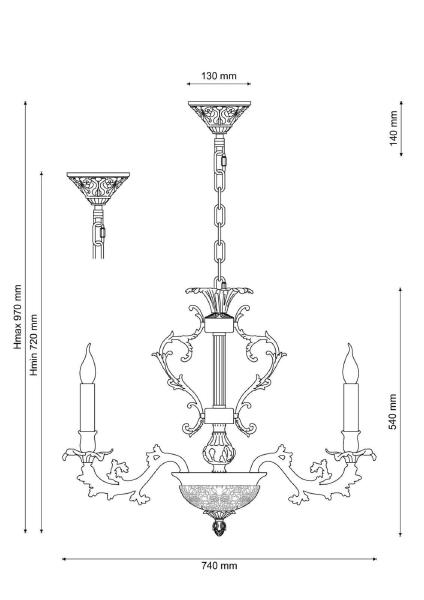 Подвесная люстра Firrnze FIRENZE 1780.8.2 antique gold