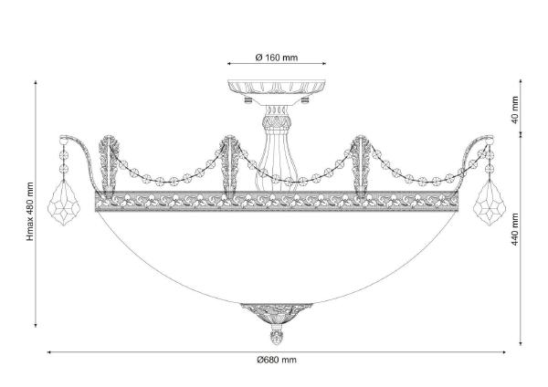 Потолочная люстра Barletta BARLETTA 182.10 D720 antique