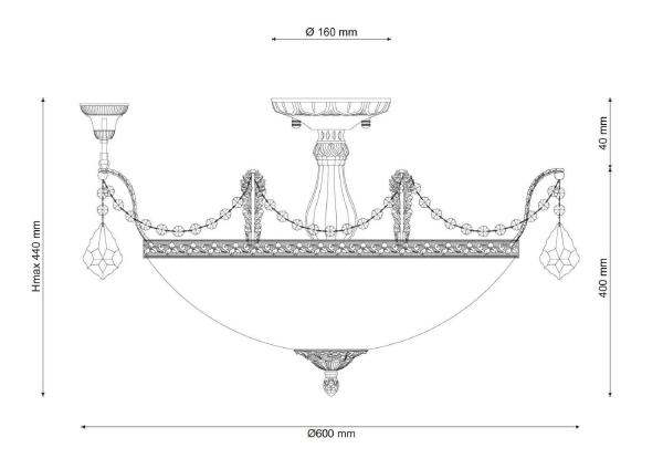 Потолочная люстра Barletta BARLETTA 181.8 D620 coffe gold