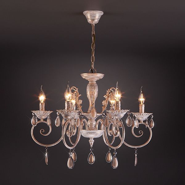 Подвесная люстра 10009 10009/6 золото с белым