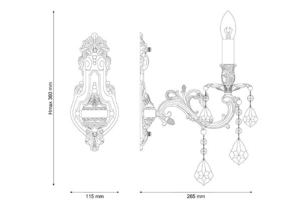 Настенное бра Barletta BARLETTA W122.1 coffe gold