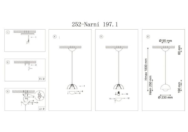 Светильник подвесной Narni Narni 197.1 giallo