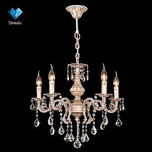 Подвесная люстра 3139 3139/5 бежевый/прозрачный хрусталь Strotskis