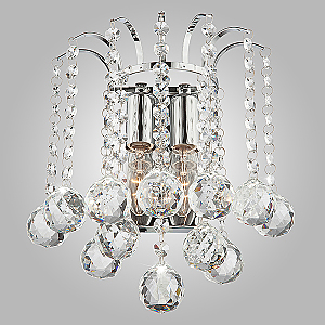 Настенное бра Ostiniya 3299/2 хром/прозрачный хрусталь Strotskis