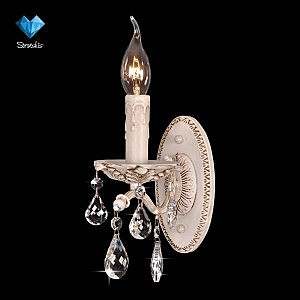 Настенное бра 3141 3141/1 бежевый/прозрачный хрусталь Strotskis