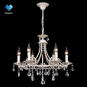 Подвесная люстра 3141 3141/6 бежевый/прозрачный хрусталь Strotskis