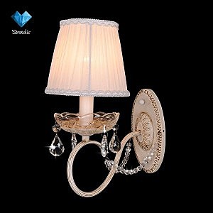 Настенное бра 3469 3469/1 бежевый/прозрачный хрусталь Strotskis