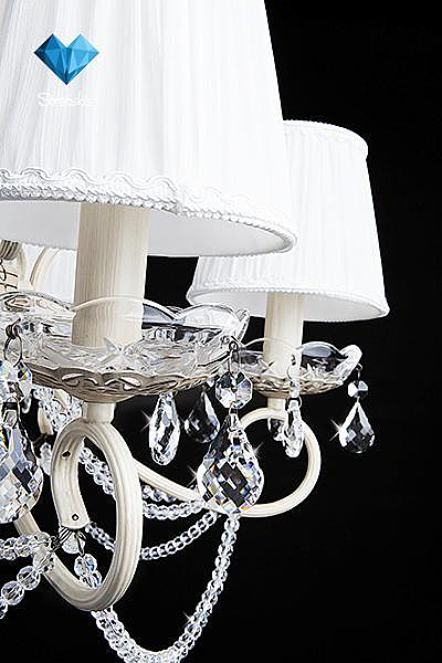 Подвесная люстра 3469 3469/5 бежевый/прозрачный хрусталь Strotskis