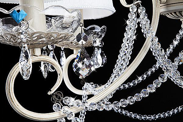 Подвесная люстра 3469 3469/5 бежевый/прозрачный хрусталь Strotskis