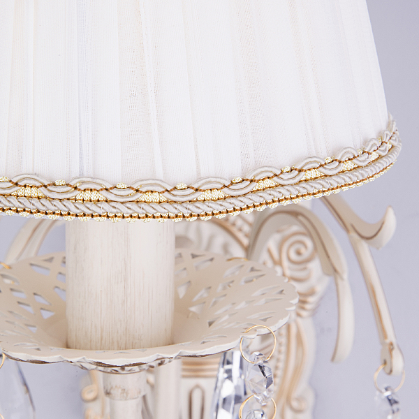 Настенное бра Amelia 3637/1 белый с золотом/прозрачный хрусталь Strotskis