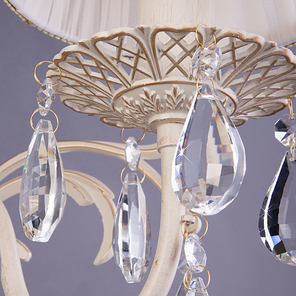 Настенное бра Amelia 3637/1 белый с золотом/прозрачный хрусталь Strotskis