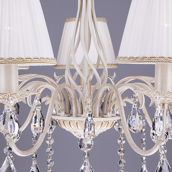 Подвесная люстра Amelia 3637/7 белый с золотом/прозрачный хрусталь Strotskis