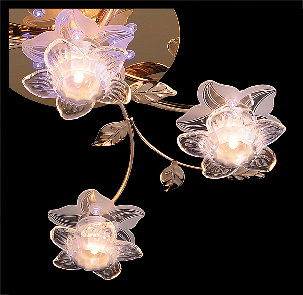 Потолочная люстра 4827 4827/7 золото/синий+красный+фиолетовый