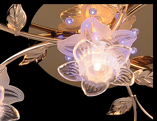 Потолочная люстра 4827 4827/7 золото/синий+красный+фиолетовый