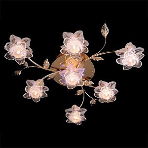 Потолочная люстра 4827 4827/7 золото/синий+красный+фиолетовый