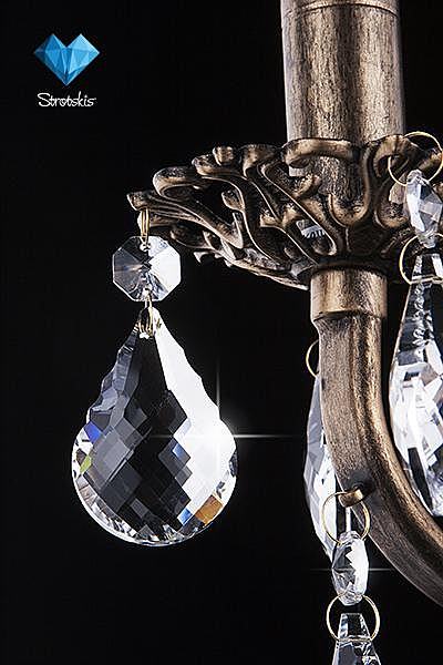 Настенное бра 3639 3639/2 черный с золотом/прозрачный хрусталь Strotskis