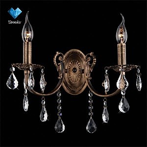 Настенное бра 3639 3639/2 черный с золотом/прозрачный хрусталь Strotskis