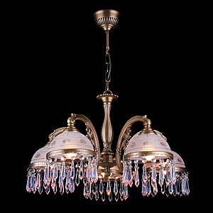 Подвесная люстра 89287 89287/5 античная бронза (с хрусталем)
