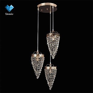 Светильник подвесной 3640 3640/3 золото/прозрачный хрусталь Strotskis