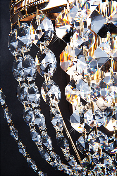 Настенное бра 3109 3109/1 золото/прозрачный хрусталь Strotskis