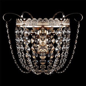 Настенное бра 3109 3109/1 золото/прозрачный хрусталь Strotskis